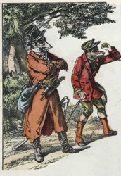 Illustration af fortællingen "Gode mor får"". I “”Fortællinger fra hjemmet for de mindste””. Anonym gravering af det 19. århundrede.