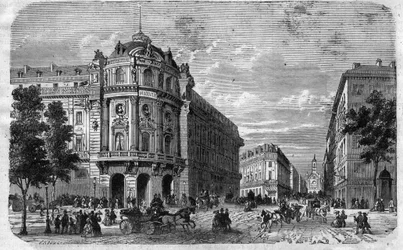 Indvielse af det nye Theatre du Vaudeville i Paris, på hjørnet af Boulevard des Capucines og Chaussee d