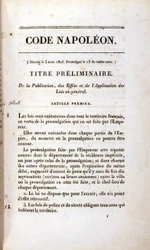 Begyndelsen af Napoleons lov (borgerlig lov).