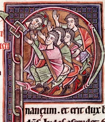 Forbogstav P med Joshuas død (miniature