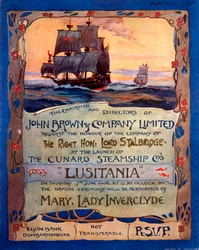 Invitation til Lord Stalbridge til at deltage i søsætningen af RMS Lusitania