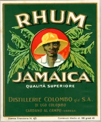 Jamaica Rum Alcohol Annonce (Chromolithography, slutningen af det 19. århundrede)