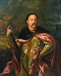 Jean III Sobieski - Portræt af John III Sobieski (1629-1696), konge af Polen og storhertug af Litauen - Anonym - Sidste kvartal af det 17. årh. - Olie på lærred - 128x108,5 - Wilanow Palace Museum