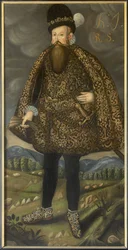 Jean III roi de Suede - Portræt af kongen John III af Sverige (1537-1592), Anonym . Olie på lærred. Mål: 195x98 cm. Nationalmuseum Stockholm