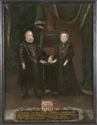 John George (1525-1598), kurfyrste af Brandenburg og Sabina af Brandenburg-Ansbach (1529-1575), kurfyrste af Brandenburg, anonym. Olie på lærred. Mål: 105x8