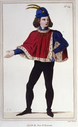 Johannes II af Valois, hertug af Alençon (1409-1476). Kommander den kongelige hær ledsaget af Jeanne d
