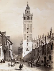 La Giralda, Sevilla, "" Kunstneriske og monumentale Spanien af de berømte steder og monumenter i Spanien"" af Don Genaro Perez De Villa