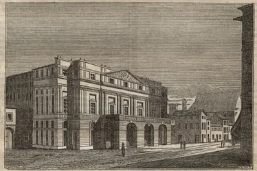 La Scala i Milano - Udsigt over teatret i La Scala i Milano, Italien - (Teatro alla Scala Milano) - 1837