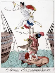 Den sidste streg af en stor mand: karikatur af Napoleon og general Bertrand - i "" Napoleon 1er, karikaturer, dummy-samling", Paris