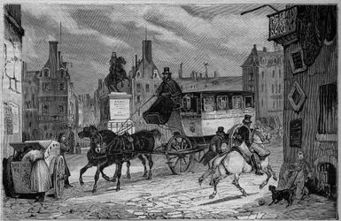 Les Omnibus de Paris i det 19. århundrede: trycicle - gravering fra 1892