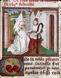 The Loves of Didon, Grundlæggeren af ​​Carthage og Enee Miniature taget fra "The Book of Light and Noble Women"" af Giovanni Boccaccio sagt af Jean Boccace (1313-1375)