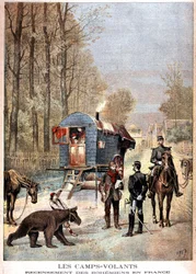 De flyvende lejre: Census of Bohemians i Frankrig (Roulotte, bohemer og gendarmer) - i "" Le petit journal"" af 05/05/1895