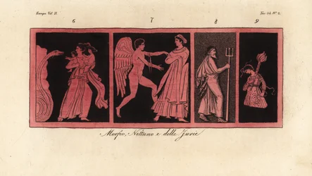 Leto med sine børn Apollo og Artemis 6, en af Graces 7, Neptun 8 og en af Furies 9