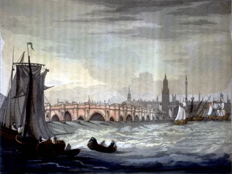 London Bridge og Southwark Cathedral, England.