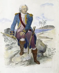 Louis Antoine, greve af Bougainville (1729-1811), fransk navigatør. - i "" Den franske Plutarch"" af Mennechet