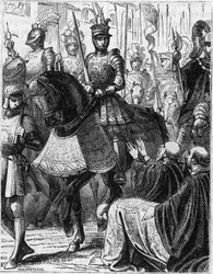 Ludvig XII (1462-1516) på vej ind i Genes (Italien).