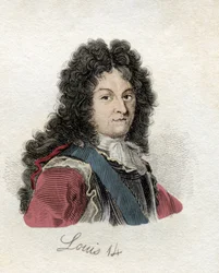 Ludvig XIV (Louis Dieudonne 1638-1715) konge af Frankrig og Navarra. Fra bogen Crabbs Historical Dictionary udgivet 1825