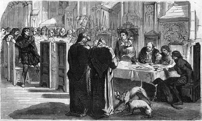 Louis de la Tremoille og hans fanger efter slaget ved Saint-Aubin-du-Cornier (1488). Indgravering af det 19. århundrede.