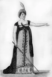 Mademoiselle Maillard som operaens Armide af Christoph Willibald Gluck (1714-1787). 1800-tals avure.