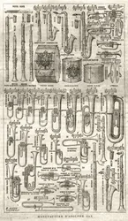 Fremstilling af Adolphe (Adolph) Sax, opfinder af saxofonen (1814-1894). Indgravering i "The Illustrious Universe" fra 1867.