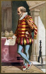 Maximilian af Bethune, baron af Rosny, hertug af Sully (1560 - 1641). Kromolitografi af det 19. århundrede.