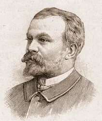 Medlemmer af Academy Francaise i 1895: portræt af Jules Lemaitre (1853-1914), dramatiker, dramatisk kritiker, essayist, litteraturhistoriker og fransk historiefortæller.