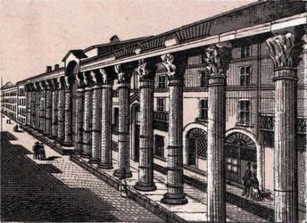 Milano, Italien: Udsigt over Colonnade (Søjle di San Lorenzo Milano) af Saint Lorenzo (Søjle af Saint Lorenzo). i "" Verden illustrerer 168 visninger"" Udateret (slutningen af 1800-tallet)