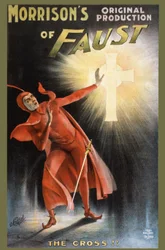 Morrison originalproduktion af Faust - korset! - plakat for et skuespil om Faust: "" la Croix""