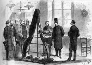 Napoleon III besøgte kontorerne for den elektriske telegraf i indenrigsministeriet i 1866.
