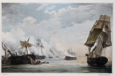 Søslag mellem det franske skib "Formidable", og de engelske skibe, "Cesar", "Spencer", "Venerable" og fregatten "Thames" før Cadiz den 13. juli