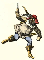 Ogre. Illustration af fortællingen "" Le Pepetit Poucet"" af Charles Perrault