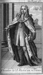 Ridderordener Chevalier de Saint Michel i Frankrig i det 15. århundrede. I "" Historien om militære ordener eller riddere, af seculieres og regulære militser af begge køn, som er blevet etableret indtil videre. Udgave taget fra Abbe Giustiniani, R.P.Bonan
