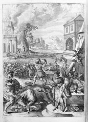 Ovid (Ovidius) - illustration til bog 15 - (P. Ovidius Nasonis Metamorphose libri XV um notis TH. Farnabii.) note af Thomas Farnaby (Farnabia) (1575-1647)
