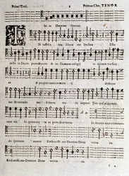 Side med partitur af Psalms (op 16) af Ludovico Viadana