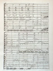 Side med partitur af Siegfried, opera af Wagner