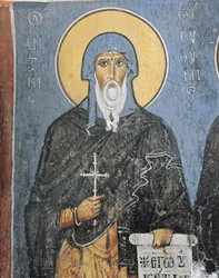 Malerier af St. Anthony, Panagia Ties Asinou-kirken, Nikitart, Cypern
