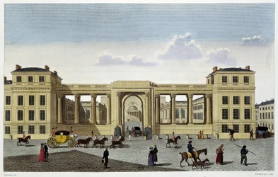 Deputeretkammerets palads, omkring 1820 - i "" Views of Paris" af Courvoisier