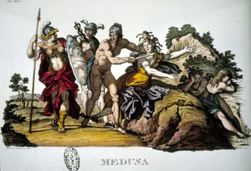 Perseus og Medusa, en af ​​de tre Gorgoner - i Mythological Dictionary