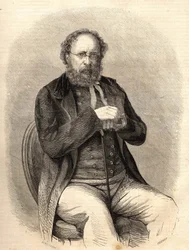 Pierre Joseph Proudhon (1809 - 1865). Fransk socialistisk teoretiker, forløber for anarkismen. Stik fra 1865. Bianchetti Samling