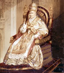 Pius IX (1792 - 1878). Kromolitografi.