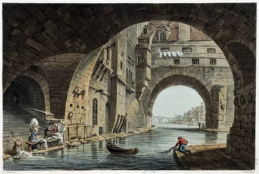 Pont de la Tournelle i Paris set af J.C.Nattes, udgivet af W.Miller i London-1806