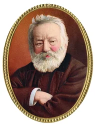 Portræt af den franske forfatter Victor Hugo (1802-1885). Kromolitografi fra slutningen af det 19. århundrede.