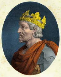 Portræt Pepin the Brief (ca. 714 - 768).