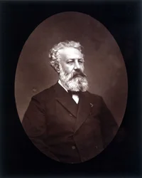 Portrætmedaljon af Jules Verne - i "" Les Hommes d