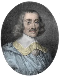 Portræt af Abraham af Fabert af Esternay Marshal (1599-1662) af Frankrig (marechal de France) - gravering