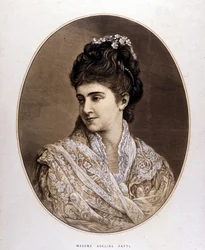 Portræt af Adelina Patti, italiensk sangerinde (1843 til 1919)