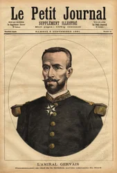 Portræt af admiral Gervais (1837-1921), øverstkommanderende for Nordens flådedivision. Indgravering i "" Le petit journal"" 5/09/1891. Selvas samling.