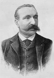 Portræt af Albert Sorel (1842 - 1906). Indgravering af slutningen af det 19. århundrede i "Histoire de France"" af H. Martin.