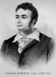 Portræt af Alexandre Guiraud, digter (1788-1847) - grav. 19. århundrede