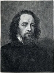 Portræt af Alfred, Lord Tennyson (1809 - 1892), britisk digter og dramatiker fra det 19. århundrede